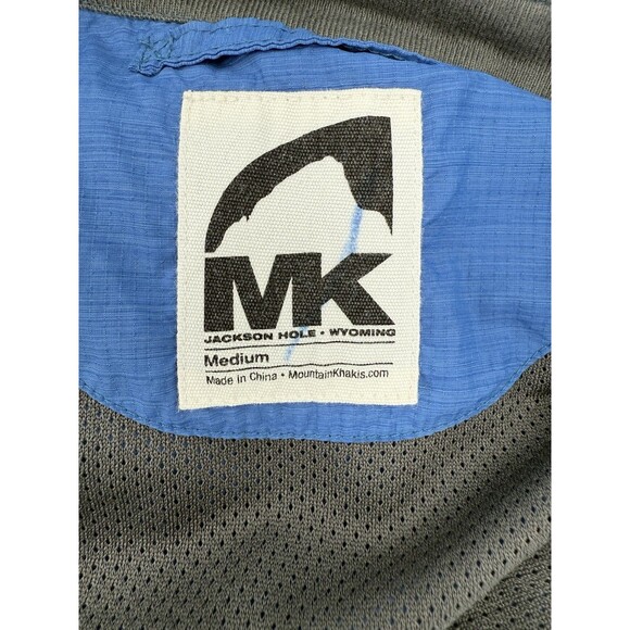 Mountain Khakis Shirt Men Blue MEDIUM Relaxed Nylon Shacket Snap Chores EUC - Picture 9 of 10